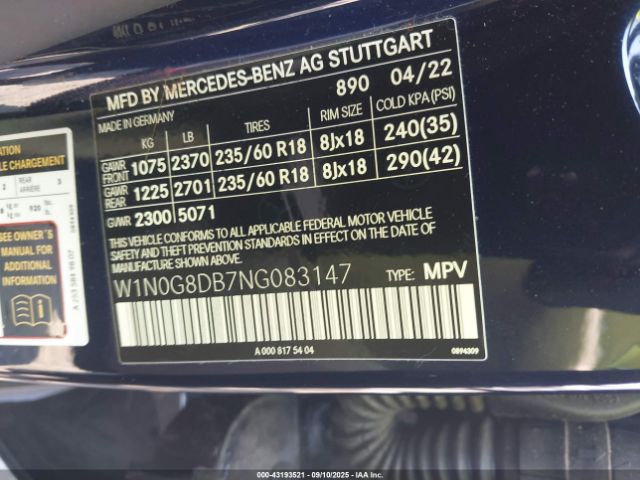 2022 MERCEDES-BENZ GLC 300 W1N0G8DB7NG083147 Photo 8
