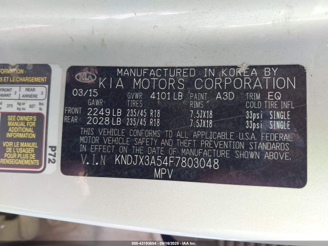KIA dohc gdi nu 2015 KNDJX3A54F7803048 Image 9