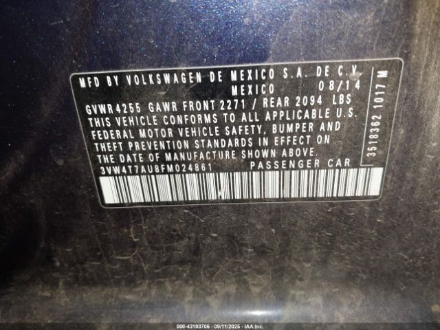 2015 VOLKSWAGEN GOLF GTI 3VW4T7AU8FM024861 Photo 8