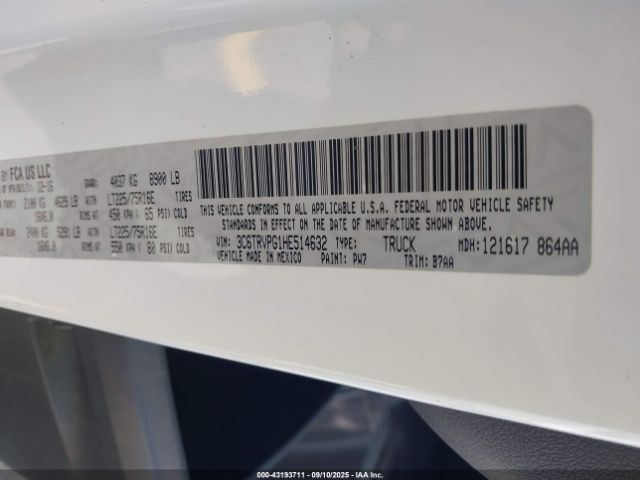 2017 RAM PROMASTER 2500 3C6TRVPG1HE514632 Photo 8