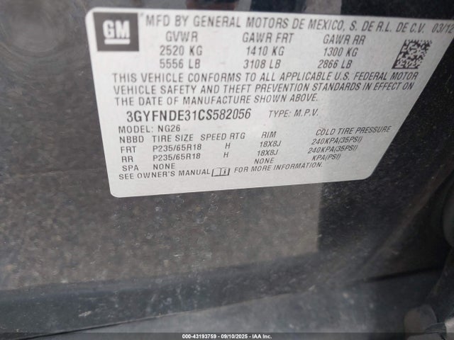 2012 CADILLAC SRX 3GYFNDE31CS582056 Photo 8