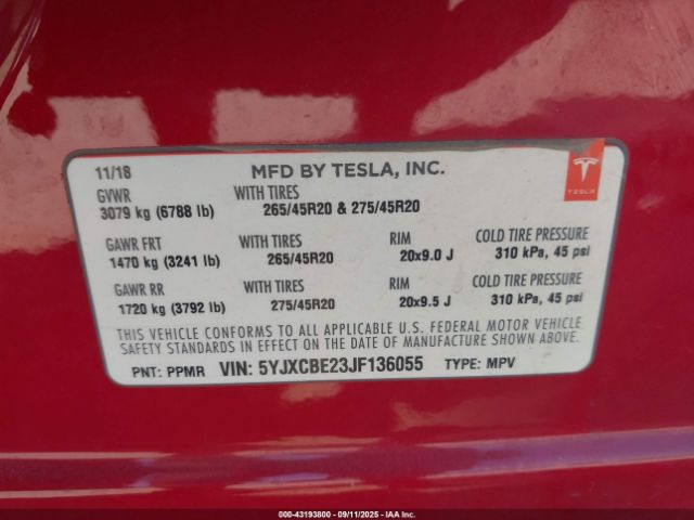 2018 TESLA MODEL X 5YJXCBE23JF136055 Photo 8