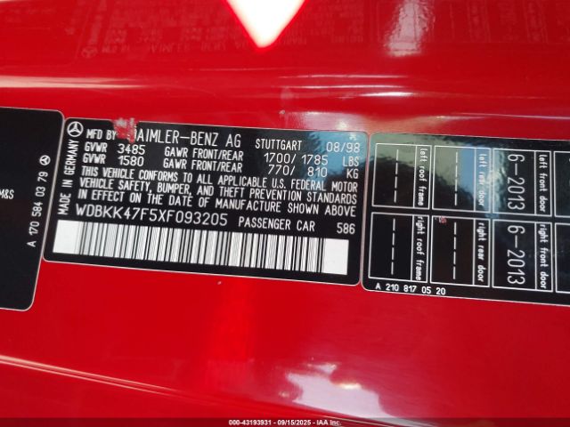 1999 MERCEDES-BENZ SLK 230 WDBKK47F5XF093205 Photo 8