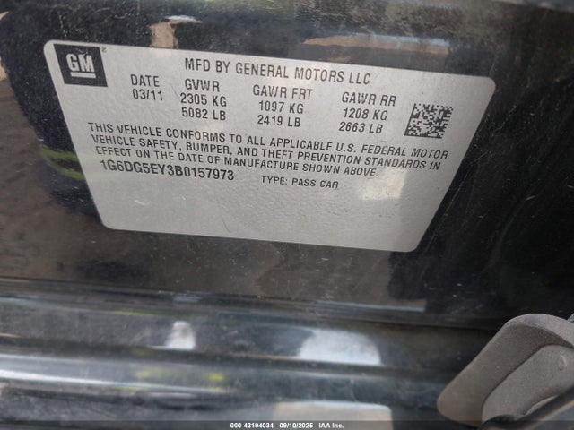 2011 CADILLAC CTS 1G6DG5EY3B0157973 Photo 8