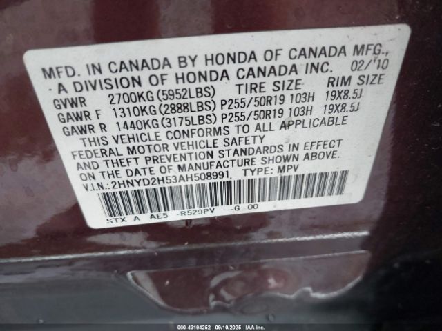 2010 ACURA MDX 2HNYD2H53AH508991 Photo 8