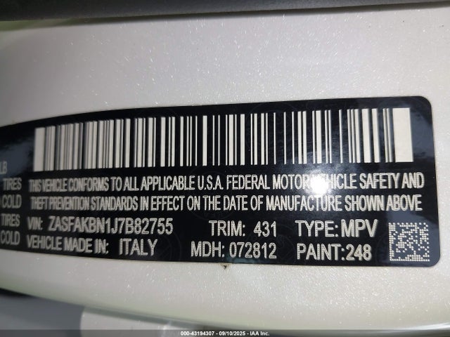 ZASFAKBN1J7B82755 Alfa Romeo Stelvio