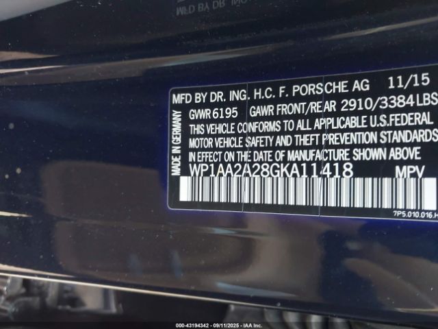 2016 PORSCHE CAYENNE WP1AA2A28GKA11418 Photo 8