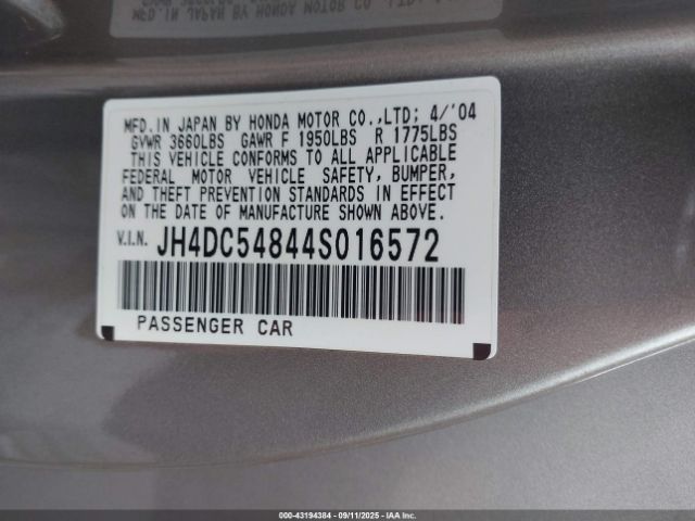 2004 ACURA RSX JH4DC54844S016572 Photo 8
