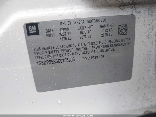 2012 CADILLAC CTS 1G6DP5E35C0105993 Photo 8