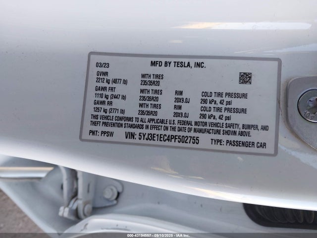 2023 TESLA MODEL 3 5YJ3E1EC4PF502755 Photo 8