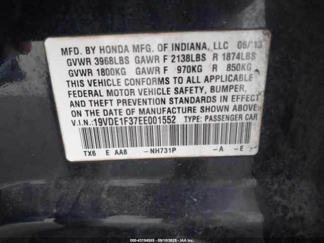 2014 ACURA ILX 19VDE1F37EE001552 Photo 8