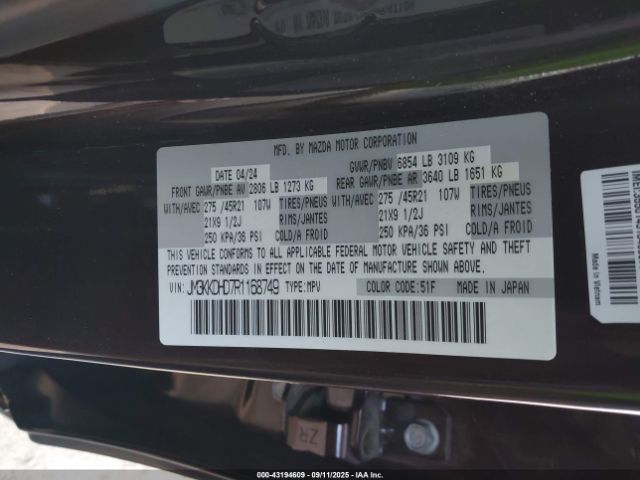 2024 MAZDA CX-90 JM3KKDHD7R1168749 Photo 8