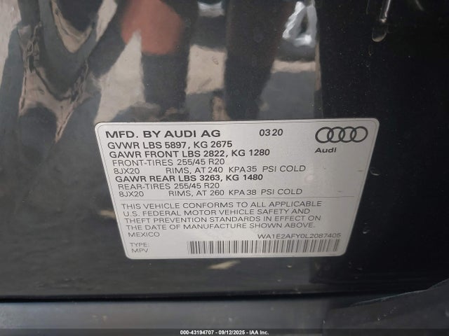 Audi Q5 E 2020 WA1E2AFY0L2087405 Image 9