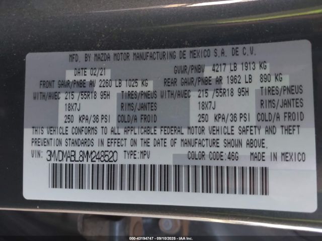 2021 MAZDA CX-30 3MVDMABL8MM248520 Photo 8