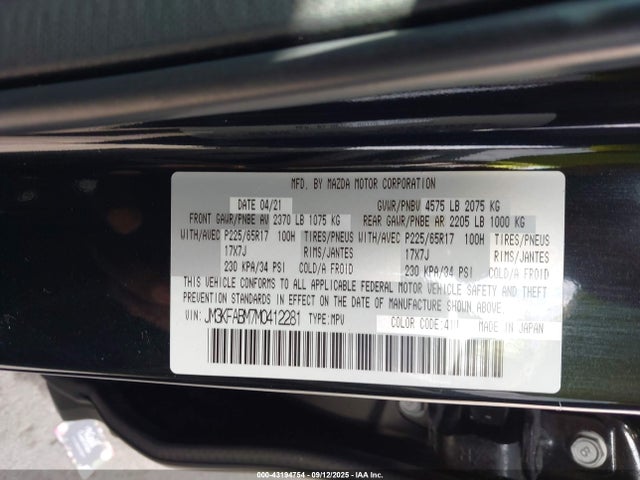 Mazda py cylinder decativation 2021 JM3KFABM7M0412281 Image 9
