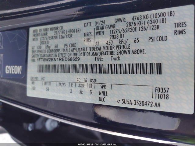 Ford F-250 2024 1FT8W2BN1RED68659 Image 8