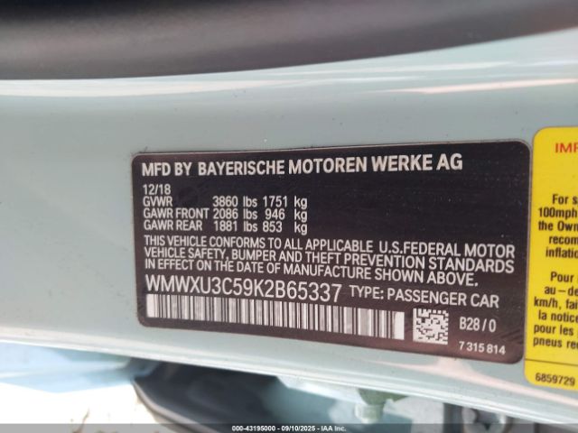 2019 MINI HARDTOP WMWXU3C59K2B65337 Photo 8