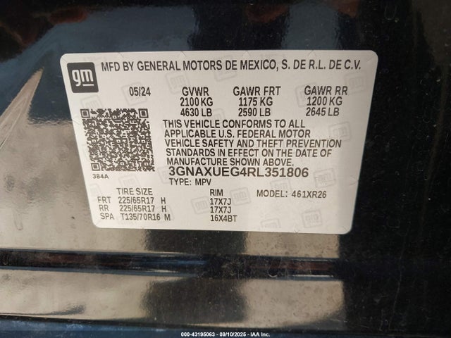 3GNAXUEG4RL351806 Chevrolet lsd