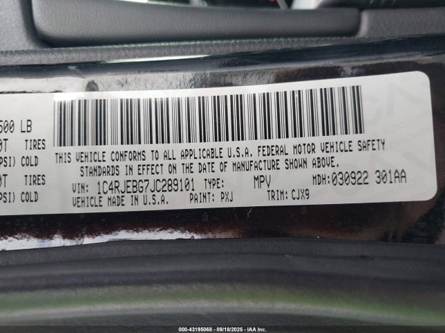Jeep Grand Cherokee 2018 1C4RJEBG7JC289101 Image 9