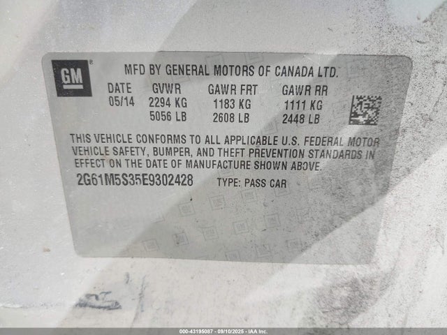 Cadillac lfx 2014 2G61M5S35E9302428 Image 9