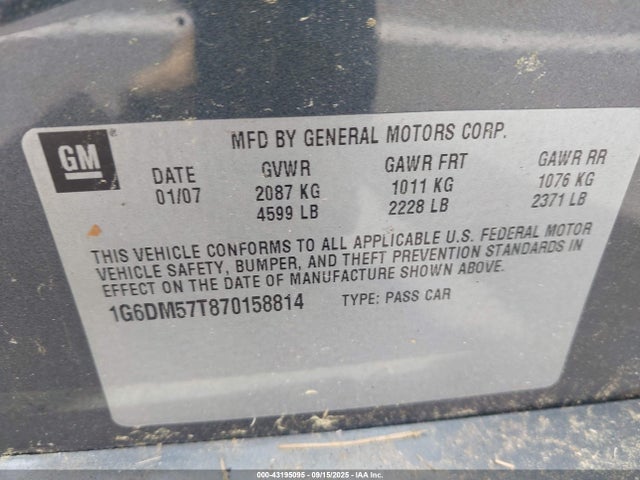 2007 CADILLAC CTS 1G6DM57T870158814 Photo 8
