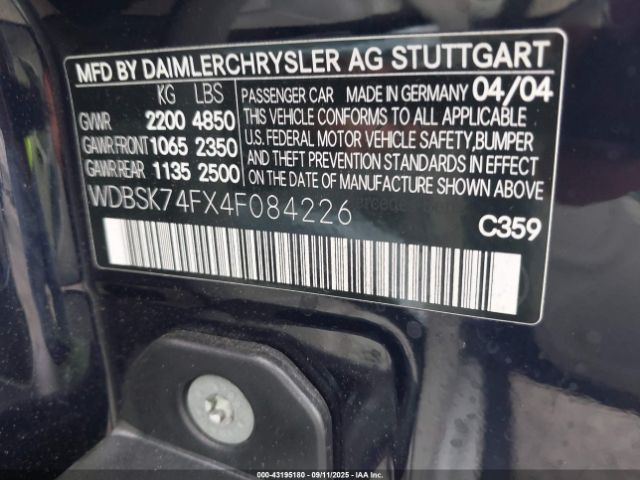 2004 MERCEDES-BENZ SL 55 AMG WDBSK74FX4F084226 Photo 8