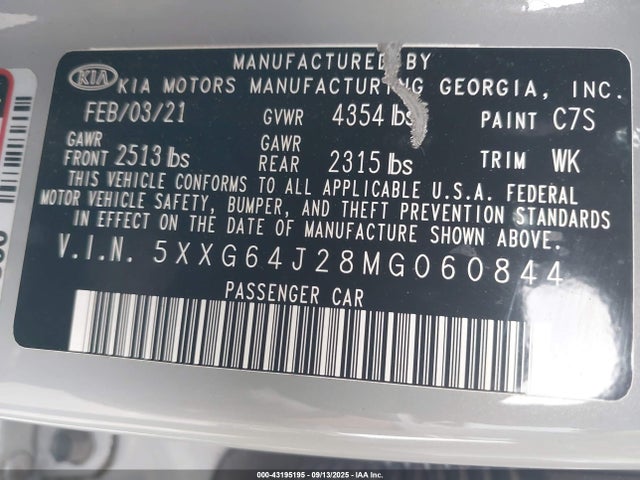 5XXG64J28MG060844 KIA t-gdi gamma ii