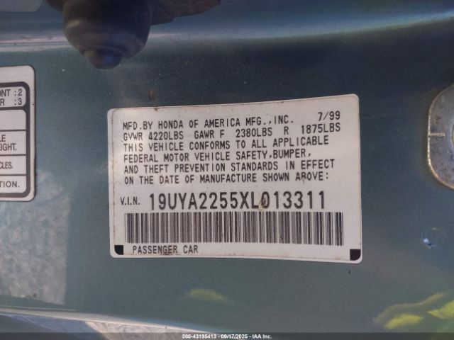 1999 ACURA CL 19UYA2255XL013311 Photo 8