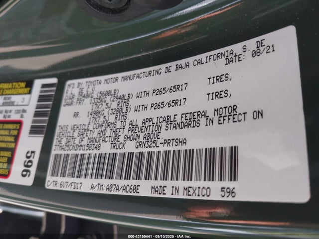Toyota 2gr-fks 2021 3TMAZ5CN3MM158348 Image 9