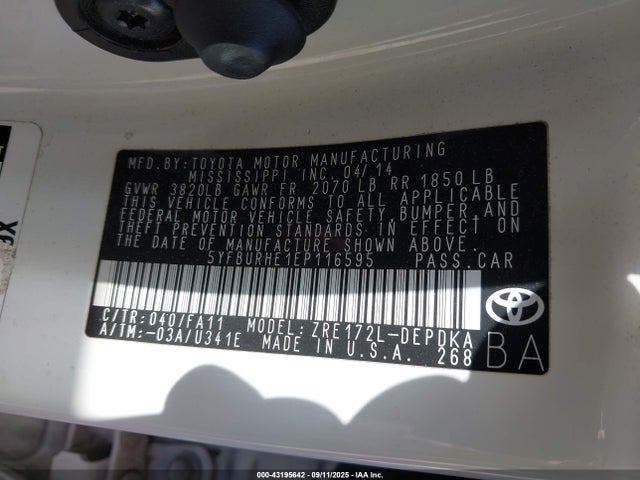 Toyota 2zr-fe 2014 5YFBURHE1EP116595 Image 9