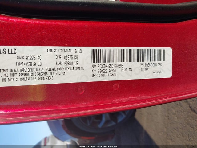 Dodge 2019 2019 2C3CDXHG5KH670996 Image 9