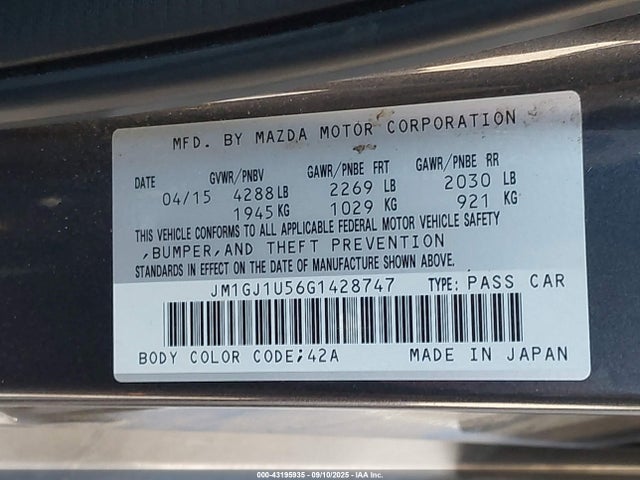 JM1GJ1U56G1428747 Mazda py