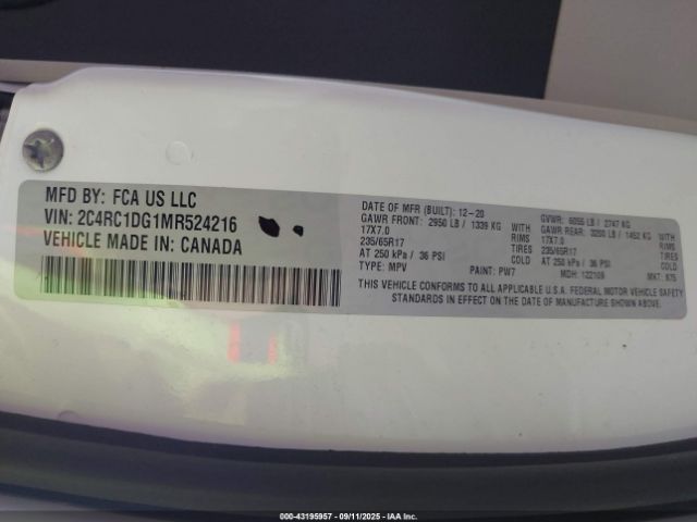 2021 CHRYSLER VOYAGER 2C4RC1DG1MR524216 Photo 8