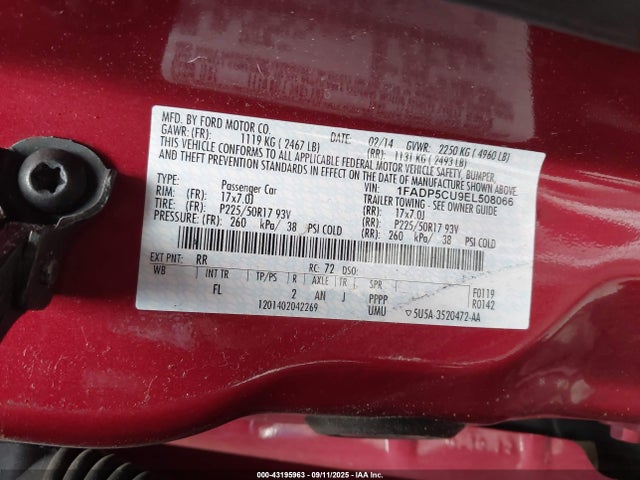 1FADP5CU9EL508066 Ford atk ivct hev