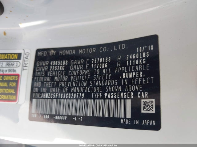 JHMZC5F18JC020779 Honda leb3(h4)