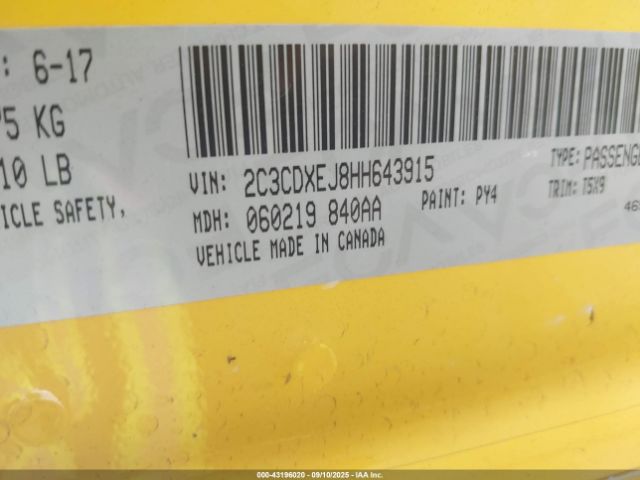 2017 DODGE CHARGER 2C3CDXEJ8HH643915 Photo 8