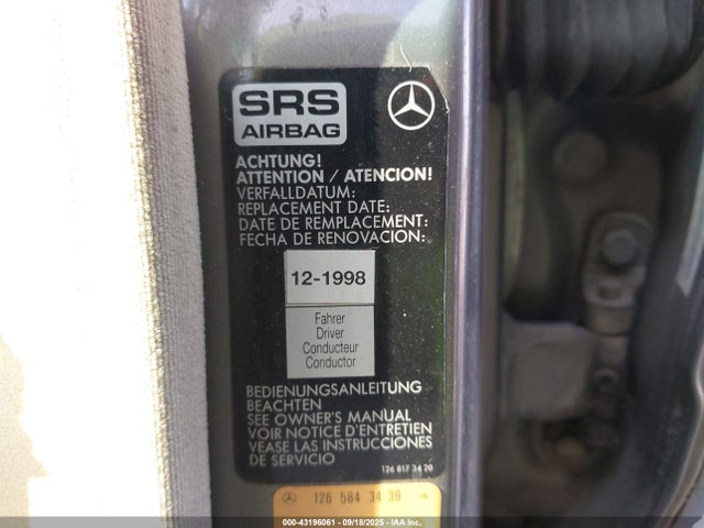 Aukcja sprzedaży 1989 Mercedes-benz 300 Se, vin: WDBCA24D2KA444396, numer aukcji: 43196061