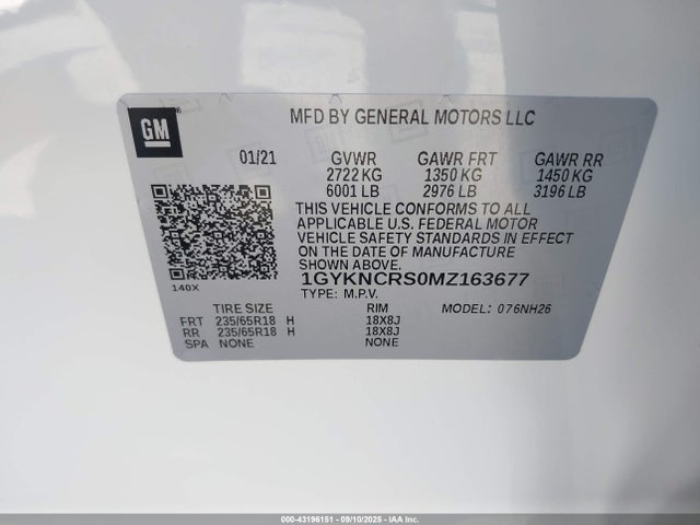 2021 CADILLAC XT5 1GYKNCRS0MZ163677 Photo 8