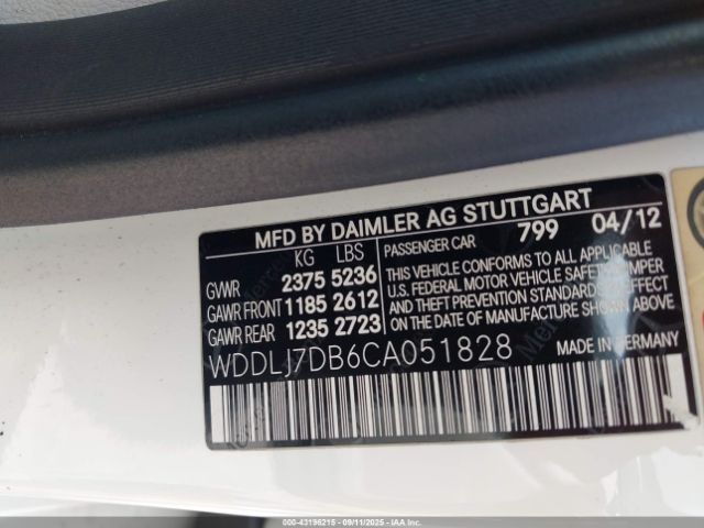 2012 MERCEDES-BENZ CLS 550 WDDLJ7DB6CA051828 Photo 8