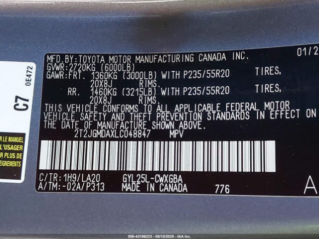 2020 LEXUS RX 450H 2T2JGMDAXLC048847 Photo 8