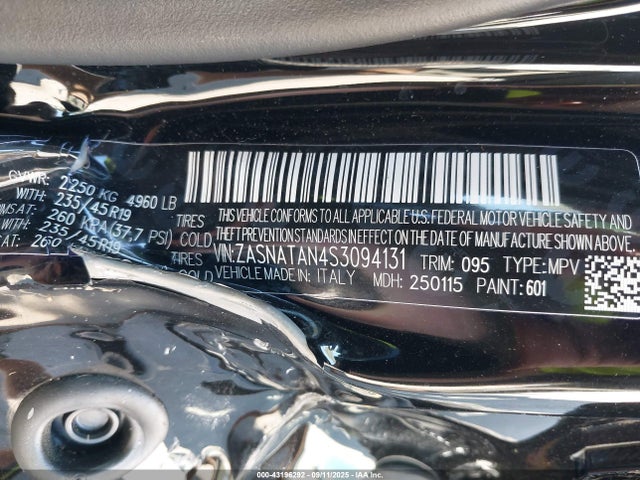 2025 ALFA ROMEO TONALE ZASNATAN4S3094131 Photo 8