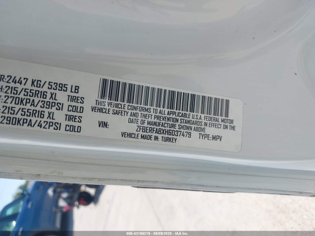 ZFBERFABXH6D37479 RAM Promaster City