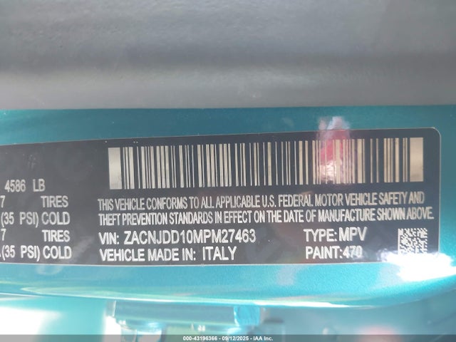 ZACNJDD10MPM27463 Jeep 2021