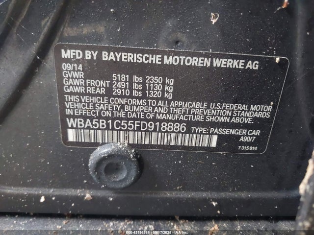 WBA5B1C55FD918886 BMW 535i