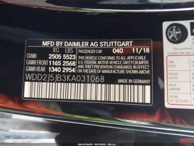 2019 MERCEDES-BENZ CLS 450 WDD2J5JB3KA031068 Photo 8