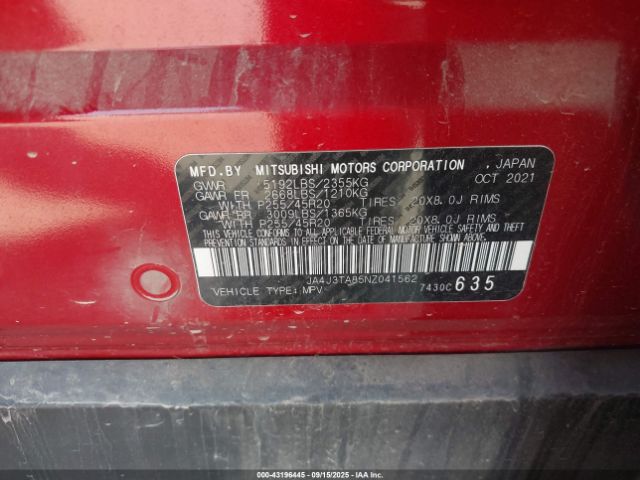 2022 MITSUBISHI OUTLANDER JA4J3TA85NZ041562 Photo 8