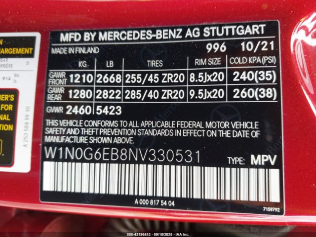2022 MERCEDES-BENZ AMG GLC 43 W1N0G6EB8NV330531 Photo 8