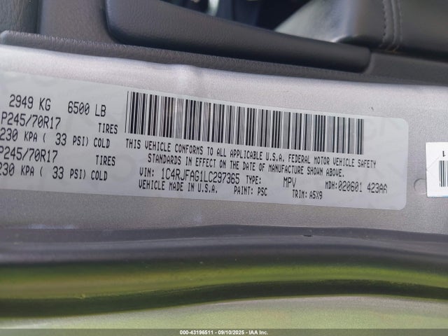 1C4RJFAG1LC297365 Jeep 2020