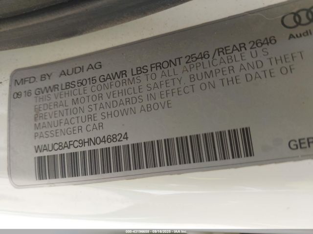 2017 AUDI A6 WAUC8AFC9HN046824 Photo 8