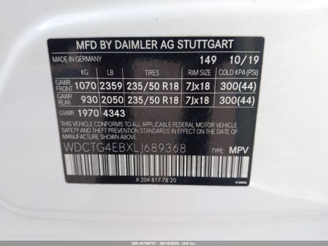 2020 MERCEDES-BENZ GLA 250 WDCTG4EBXLJ689368 Photo 8